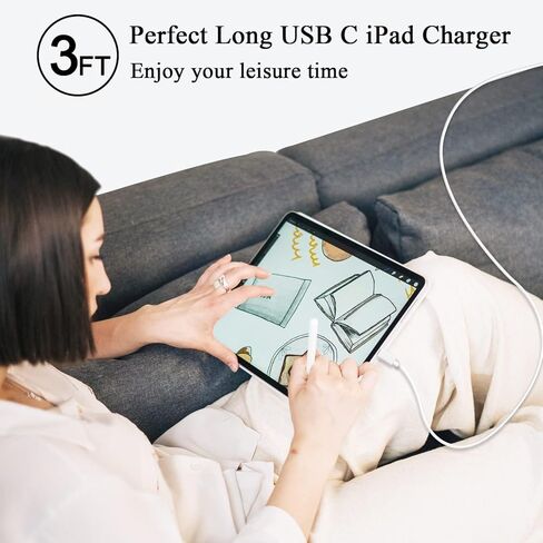 شاحن iPad سريع، 3 عبوات شاحن PD 20 وات USB C مع سلك شاحن USB C إلى C لهاتف IPhone 15/15 Pro/15 Pro Max/15 Plus، iPad 10th، iPad Air 5/4th، iPad Mini 6th، iPad Pro 12.9/ 11 بوصة 2022/21/20/18 in Kuwait