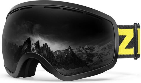 نظارات ZIONOR X10 للتزلج على الجليد OTG للرجال والنساء والشباب حماية من الأشعة فوق البنفسجية ضد الضباب (VLT 17% إطار أسود عدسات سوداء) in Kuwait