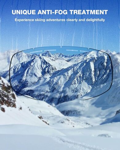 نظارات ZIONOR X10 للتزلج على الجليد OTG للرجال والنساء والشباب حماية من الأشعة فوق البنفسجية ضد الضباب (VLT 17% إطار أسود عدسات سوداء) in Kuwait