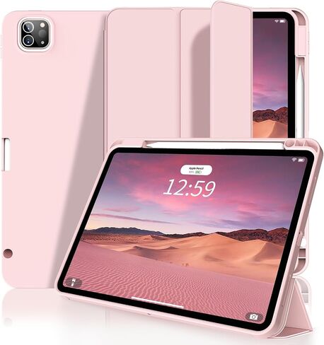 حافظة لجهاز iPad Pro 12.9 بوصة (2022/2021/2020) وiPad Air 13 بوصة M2/M4، وردي in Kuwait