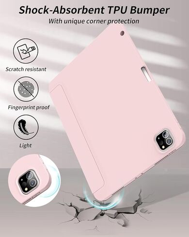 حافظة لجهاز iPad Pro 12.9 بوصة (2022/2021/2020) وiPad Air 13 بوصة M2/M4، وردي in Kuwait