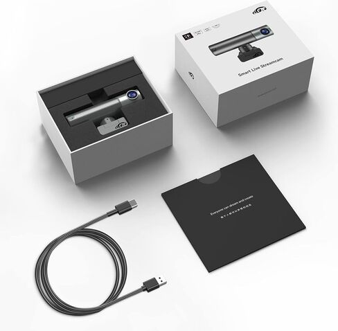 Webcam, 2K Web cam with Intelligent Sensor, AI Auto Tracking, Gesture Control, 2X Zoom, Noise-Canceling Microphones, No App, Computer Camera for YouTube Gaming Conference Teaching Streaming in Kuwait