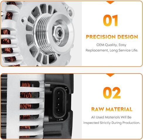 Alternator for Cadillac Escalade EXT 2002, for Chevy Express GMC Savana 1500 2500 3500 01-02, for Silverado Sierra 1500 2500 99-02, 3500/1500 HD/ 2500 HD 01-02, Yukon XL 1500 2500 00-02 in Kuwait