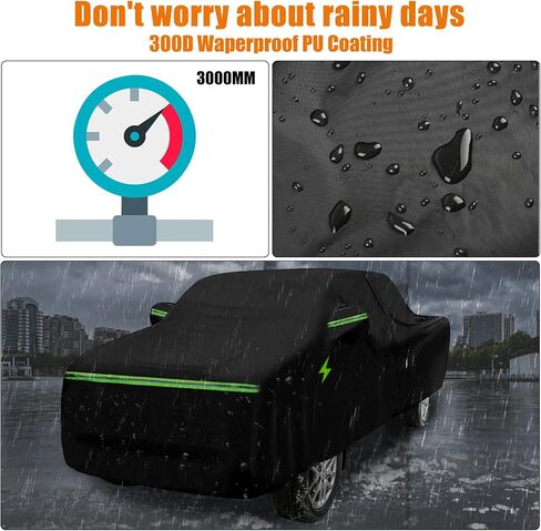 Waterproof Truck Cover Replace for 2022 2023 Ford F150 Lightning, 300D Oxford Fabric Custom-fit All Weather Car Covers with Zipper Door for Snow Rain Dust Protection in Saudi Arabia