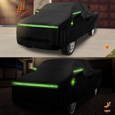 Waterproof Truck Cover Replace for 2022 2023 Ford F150 Lightning, 300D Oxford Fabric Custom-fit All Weather Car Covers with Zipper Door for Snow Rain Dust Protection in Saudi Arabia