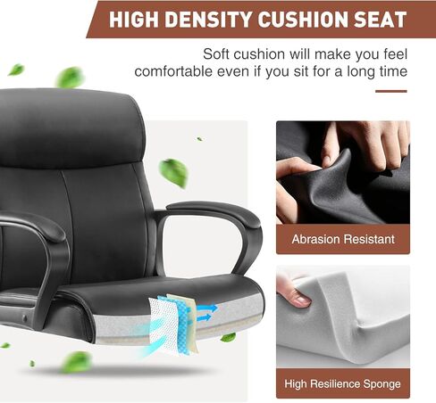 OLIXIS Executive Office Chair with Padded Armrests Adjustable Height, 360-Degree Swivel, Lumbar Support, PU Leather, White in Saudi Arabia