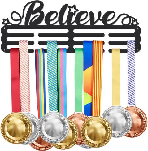 SUPERDANT Male Gymnastics Medal Hanger Holder Display Men's Gymnastics Sports Medals Display Rack Hook for 60+ Medals Wall Mount Iron Ribbon Hanger Decor for Athletes Players Gifts for Kids in Kuwait