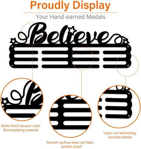 SUPERDANT Male Gymnastics Medal Hanger Holder Display Men's Gymnastics Sports Medals Display Rack Hook for 60+ Medals Wall Mount Iron Ribbon Hanger Decor for Athletes Players Gifts for Kids in Kuwait