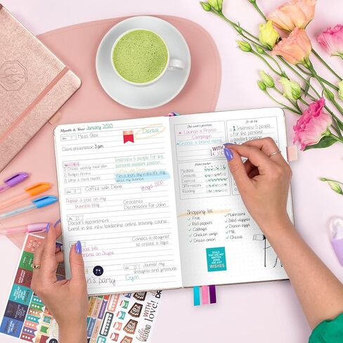 مخطط ومنظم GoGirl للنساء - مخطط أسبوعي مقاس A5 ومجلة الأهداف وجدول الأعمال لتحسين إدارة الوقت والإنتاجية (ذهبي وردي) in Kuwait