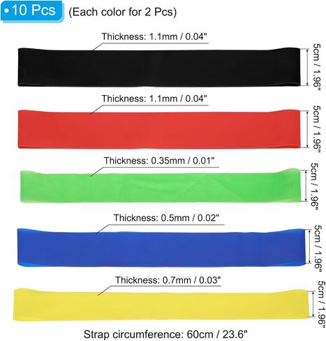 PATIKIL 5 Sizes Thick Chair Bands for Classroom, 5 Pack Latex Flexible Stretchable Bouncy Fidget Foot Bands Strips for Chair Seats Desk, 5 Colors in Saudi Arabia