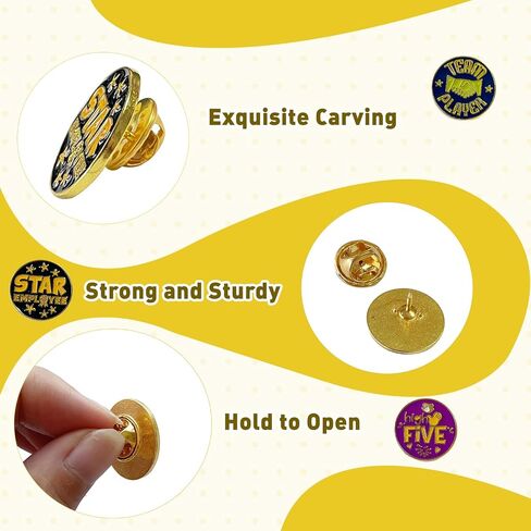 48 Pcs Employee of The Month Lapel Pin 3/4 Inch Employee Appreciation Lapel Pin 6 Style Employee Enamel Pins Employee Recognition Pins Motivational Pins for Award Employees Staff Team Gift in Saudi Arabia