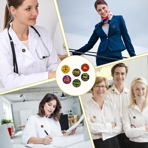 48 Pcs Employee of The Month Lapel Pin 3/4 Inch Employee Appreciation Lapel Pin 6 Style Employee Enamel Pins Employee Recognition Pins Motivational Pins for Award Employees Staff Team Gift in Saudi Arabia
