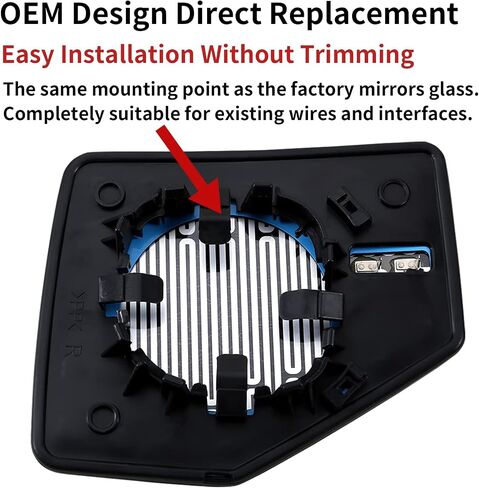 استبدال مرآة جانبية للركاب لسيارة Ford 2006-2010 Explorer 2006-2011 Ranger، لسيارة Mercury 2006-2010 Mountaineer Mirrors Glass - مرآة الرؤية الخلفية على الجانب الأيمن مع تسخين كهربائي in Kuwait