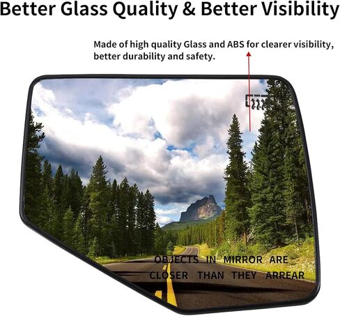 استبدال مرآة جانبية للركاب لسيارة Ford 2006-2010 Explorer 2006-2011 Ranger، لسيارة Mercury 2006-2010 Mountaineer Mirrors Glass - مرآة الرؤية الخلفية على الجانب الأيمن مع تسخين كهربائي in Kuwait