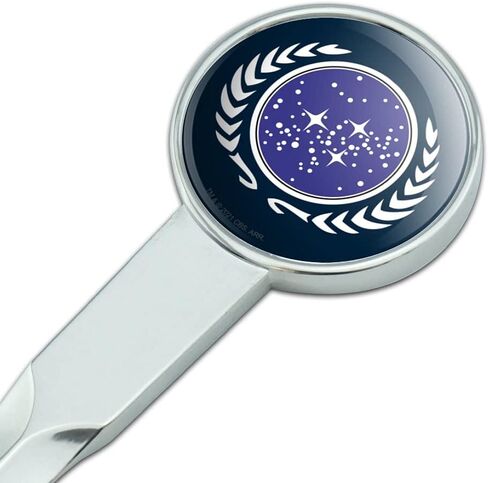 Star Trek United Federation of Planets Logo Classic Chrome Plated Metal Envelope Letter Opener Slitter in Saudi Arabia