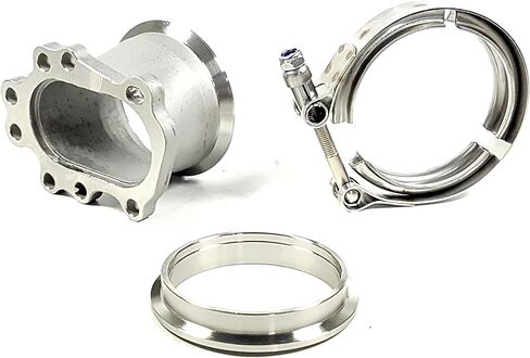 For T25 T28 GT25 GT28 GT25R Turbo Flange to V Band 3.0" Exhaust Adaptor Clamp Kit in Kuwait