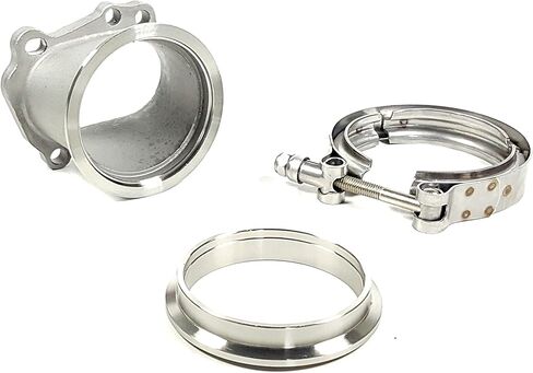 For T25 T28 GT25 GT28 GT25R Turbo Flange to V Band 3.0" Exhaust Adaptor Clamp Kit in Kuwait
