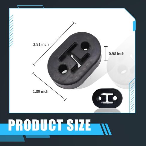 2 PCS Car Exhaust Hanger Muffler, 4-hole Lifting Lugs Adjustable Exhaust Pipe Hook Mounting Base, Exhaust Pipe Rubber Insulated Shock-absorbing Muffler Lifting Lugs, Universal Car (Black) in Saudi Arabia