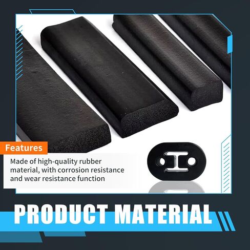 2 PCS Car Exhaust Hanger Muffler, 4-hole Lifting Lugs Adjustable Exhaust Pipe Hook Mounting Base, Exhaust Pipe Rubber Insulated Shock-absorbing Muffler Lifting Lugs, Universal Car (Black) in Saudi Arabia