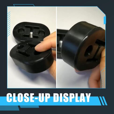 2 PCS Car Exhaust Hanger Muffler, 4-hole Lifting Lugs Adjustable Exhaust Pipe Hook Mounting Base, Exhaust Pipe Rubber Insulated Shock-absorbing Muffler Lifting Lugs, Universal Car (Black) in Saudi Arabia
