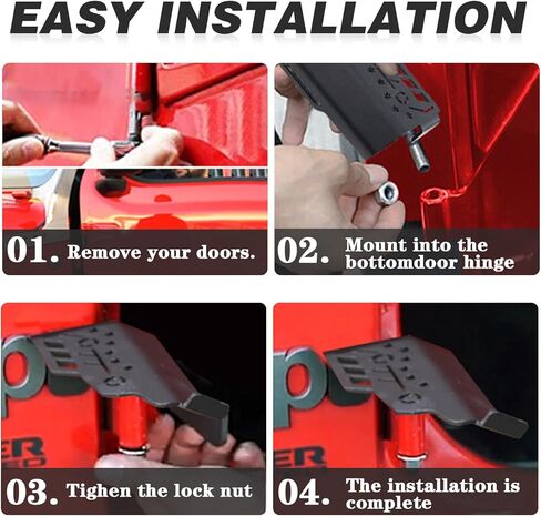 مفصلات الباب أوتاد القدم المعدنية الأمامية الخارجية أوتاد مسند القدمين المتوافقة مع Jeep Wrangler JK JKU JL JLU مع Gladiator JT 2007-2022 (زوج واحد) in Kuwait