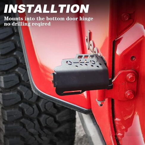 مفصلات الباب أوتاد القدم المعدنية الأمامية الخارجية أوتاد مسند القدمين المتوافقة مع Jeep Wrangler JK JKU JL JLU مع Gladiator JT 2007-2022 (زوج واحد) in Kuwait