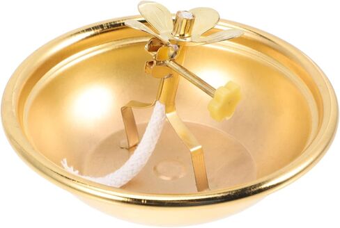 Zerodeko خمر ديكور مصباح زيت البوذية خمر مصباح زيت النحاس التبتية مصباح زيت العبادة الصلاة مصباح Tealight شمعة حامل النحاس مذبح لوازم للمعابد Deepawali لوازم ديكور المنزل in Kuwait