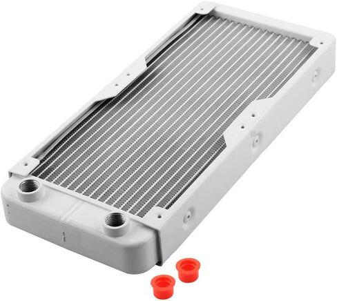 الألومنيوم وحدة المعالجة المركزية للكمبيوتر 18 أنابيب تبريد المياه مبادل حراري المبرد 240 مم طويل أبيض in Kuwait