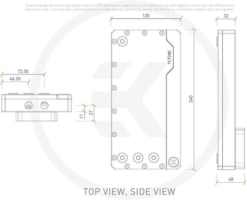 EKWB EK-Quantum Kinetic FLT 240 Reservoir with D5/DDC Body, D-RGB, Pump Not Included, Plexi in Saudi Arabia