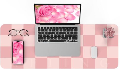 Non-Slip Desk Pad, Pink Desk mat, Waterproof PU Leather Desk Protector, Large Desk Blotter, Easy Clean Laptop Desk Writing Mat for Work/Home/Decor(Pink 31.5" x 12") in Kuwait
