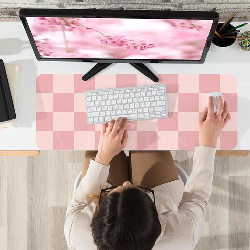 Non-Slip Desk Pad, Pink Desk mat, Waterproof PU Leather Desk Protector, Large Desk Blotter, Easy Clean Laptop Desk Writing Mat for Work/Home/Decor(Pink 31.5" x 12") in Kuwait