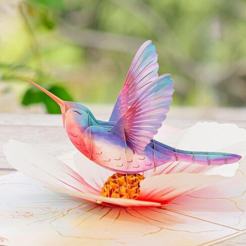 بطاقة الطائر الطنان والزهور المنبثقة، بطاقة عيد الأم، بطاقة عيد ميلاد للأم، بطاقة عيد الحب للأم، بطاقة عيد ميلاد الطائر الطنان in Kuwait