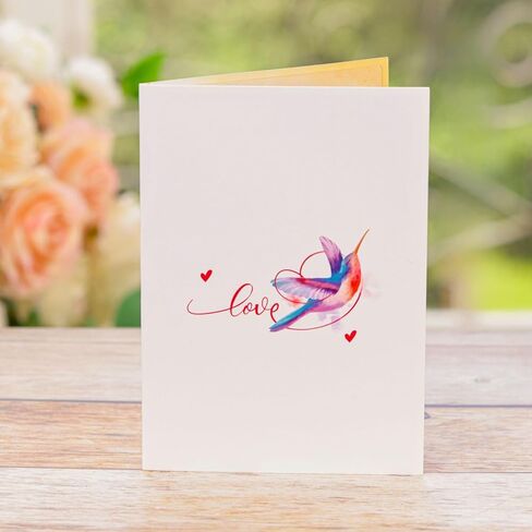 بطاقة الطائر الطنان والزهور المنبثقة، بطاقة عيد الأم، بطاقة عيد ميلاد للأم، بطاقة عيد الحب للأم، بطاقة عيد ميلاد الطائر الطنان in Kuwait