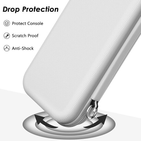 Mooroer Switch Carrying Case Compatible with Nintendo Switch/Switch OLED Console, White Protective Hard Portable Switch Travel Case Shell Pouch with 10 Games Cartridges for Accessories and Games in Saudi Arabia