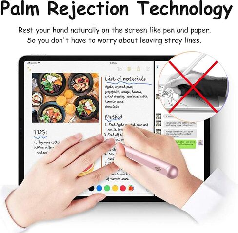 قلم KABCON Stylus متوافق مع iPad 2018-2023، قلم iPad مع إمالة، رفض راحة اليد، مغناطيسي، لجهاز iPad 6th/7th/8th/9th Gen، iPad Mini 5th/6th Gen، iPad Pro 11"/12.9" الجيل الثالث، iPad Air الجيل الثالث/الرابع in Kuwait