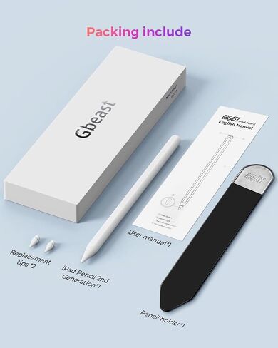 قلم iPad الجيل الثاني - بديل لقلم Apple الجيل الثاني للشحن اللاسلكي، قلم iPad Pen لجهاز iPad Pro 11 بوصة 1/2/3/4، iPad Pro 12.9 بوصة 3/4/5/6، iPad Air 4/5 ، آيباد ميني 6 in Kuwait