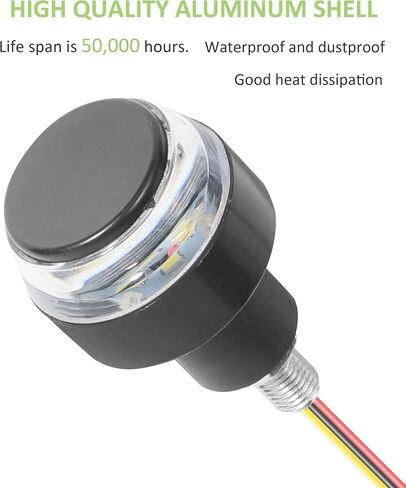 Motorcycle Handlebar End LED Lights,12V Motorcycle LED Turn Signals,Car Accessories Motorcycle Turn Signals Blinker Light,Handlebar Indicator LED Turn Lights for Motorcycles (White &Yellow) in Saudi Arabia