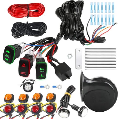 Pre-wired ATV UTV Turn Signal Kit, Universal Dirt Bike Street Legal Kit with Horn Reverse Lights Flasher Relay Fuse,Side by Side Blinker Kit for Polaris Can-Am Golf Cart UTV ROV ATV in Saudi Arabia