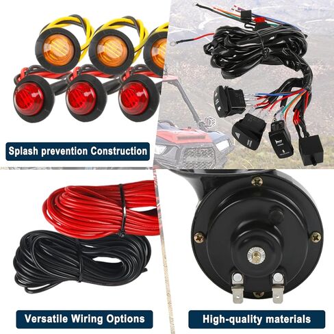 Pre-wired ATV UTV Turn Signal Kit, Universal Dirt Bike Street Legal Kit with Horn Reverse Lights Flasher Relay Fuse,Side by Side Blinker Kit for Polaris Can-Am Golf Cart UTV ROV ATV in Saudi Arabia