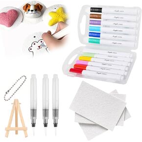 ORWMX 3D Magic Foam Texture Painting Kit,Magical Puffy Paint Kits,3D Drawing Magic Canvas Sponge,DIY Bubble Drawing Pens Art Supplies (Circle)