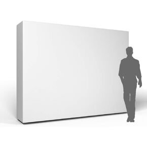 Vispronet 9.8ft x 7.4ft Pop-Up Tension Fabric Trade Show Display Booth Frames with White Fabric and Carrying Case – Flame Retardant, Premium Polyester Fabric