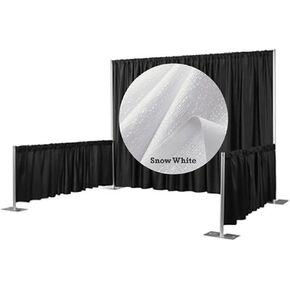 Pipe and Drape Trade Show Display Booth Package (1) 10 ft. x 10 ft. - Snow White Banjo CanvasETC - Uprights, Drape Supports, Bases, and Drapes