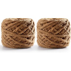 Chunky Chenille Yarn for Crocheting - Baby Blanket Yarn for Crochet Amigurumi Home Decor, Soft Thick Yarns for Beginners Hand Knitting 74 Yds 3.5 Oz Each Skein(Black)