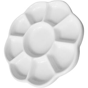 Gadpiparty Compartment Ceramic Pigment Tray Date Parcelain Plate Palette للألوان المائية والزيت للمستلزمات المنزلية والمشاريع الفنية
