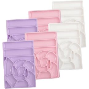6Pcs Nail Polish Dish Plastic Nail Art Mixing Plates for Manicure for Color Blending Easy to Clean and Durable for Salon Home Use Nail Art