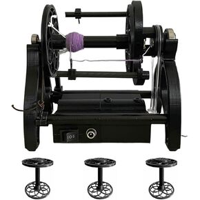 12V Electric Spinning Wheel Kit with 3 Bobbins, Variable Speed Control, Forward and Reverse Switching, Maintenance-Free Beginner Spinning Wheel, Dog Hair Wool Spinning Thread