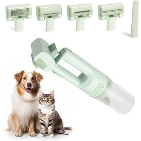 Cordless Dog Grooming Vacuum, Handheld Dog Grooming Kit with Strong Suction for Dogs and Cats, Low Noise Pet Vacuum for Shedding, 5 in 1 Pet Hair Removal Tool