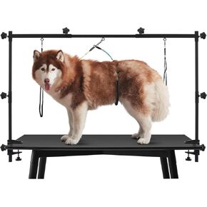 Dog Grooming Arm with Hammock 35" Adjustable Dog Grooming Or Stand with Anti-Slip Metal Clamp No-Sit Haunch Holders for Small/Medium Pets Cat(Grooming Table Not Included)