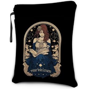 Tarot Book Sleeve with Zipper, Born to Read to Work, Book Lover Gift for Teen Women Girl, 90s Retro