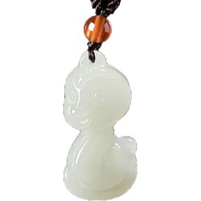 11. Snake Pet Charm – Olive Jade Coil for Graceful Adaptation